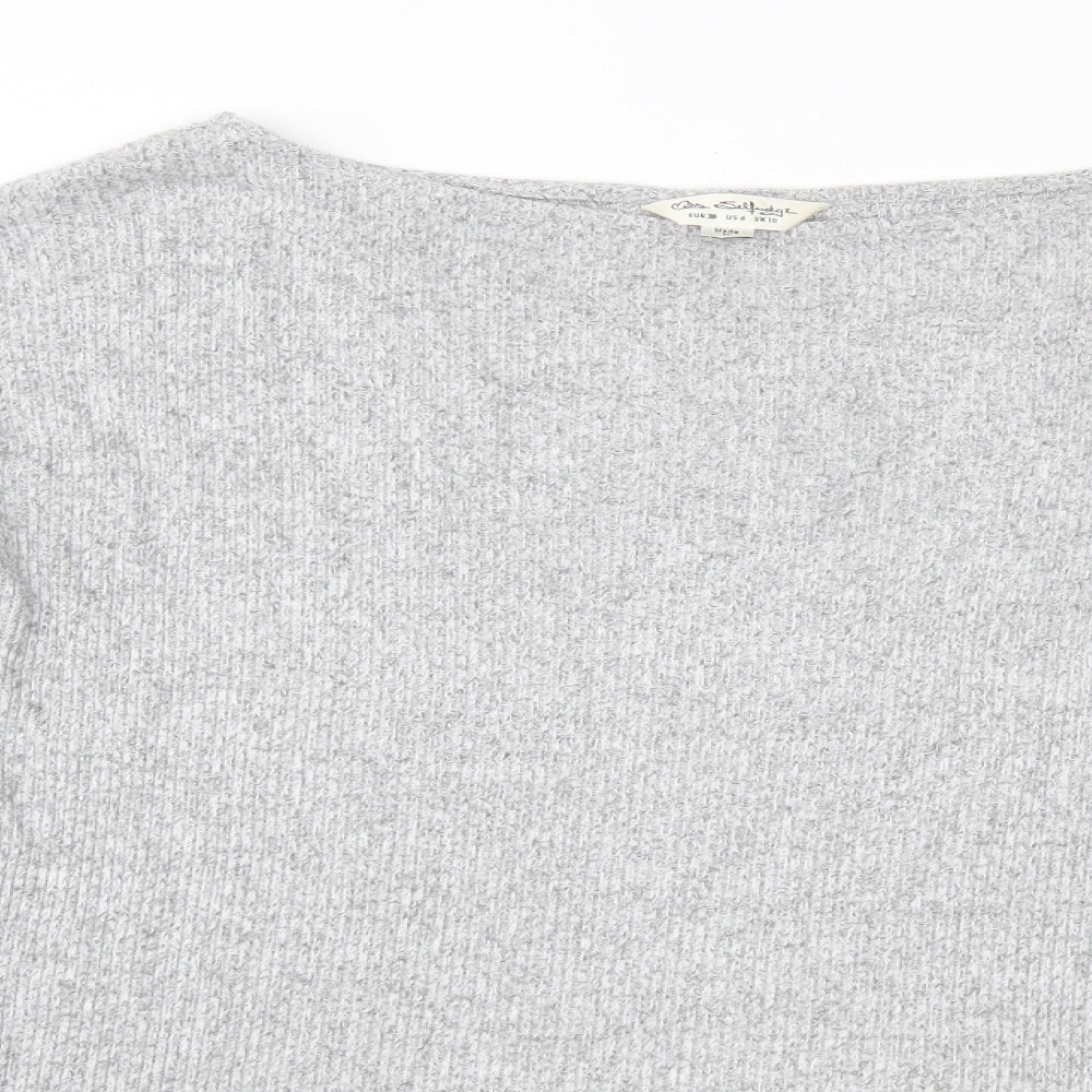 Miss Selfridge Womens Grey Round Neck  Viscose Pullover Jumper Size 10
