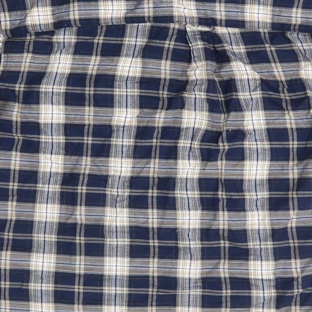 Selected Homme Mens Blue Check Cotton  Button-Up Size L Collared