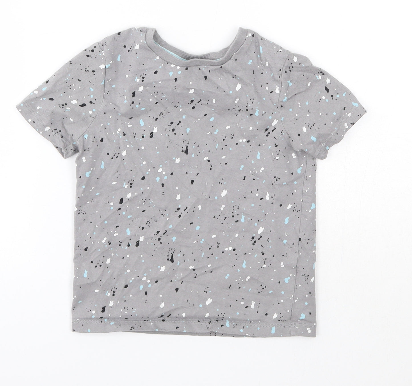 George Boys Grey  100% Cotton Basic T-Shirt Size 3-4 Years Round Neck