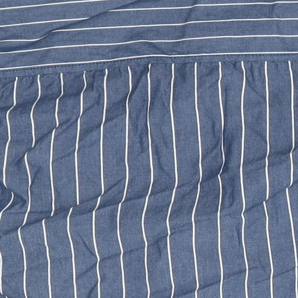 Primark Boys Blue Striped 100% Cotton Basic Button-Up Size 2-3 Years Collared