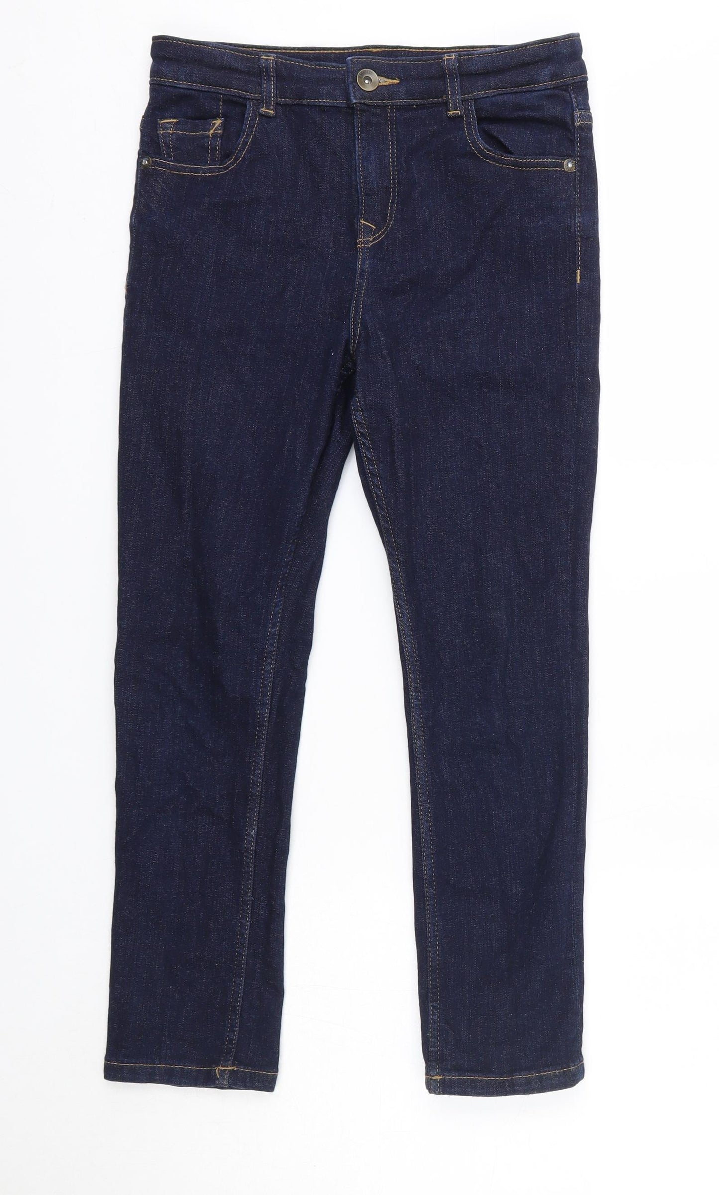 M&S Boys Blue  Cotton Straight Jeans Size 9-10 Years  Regular