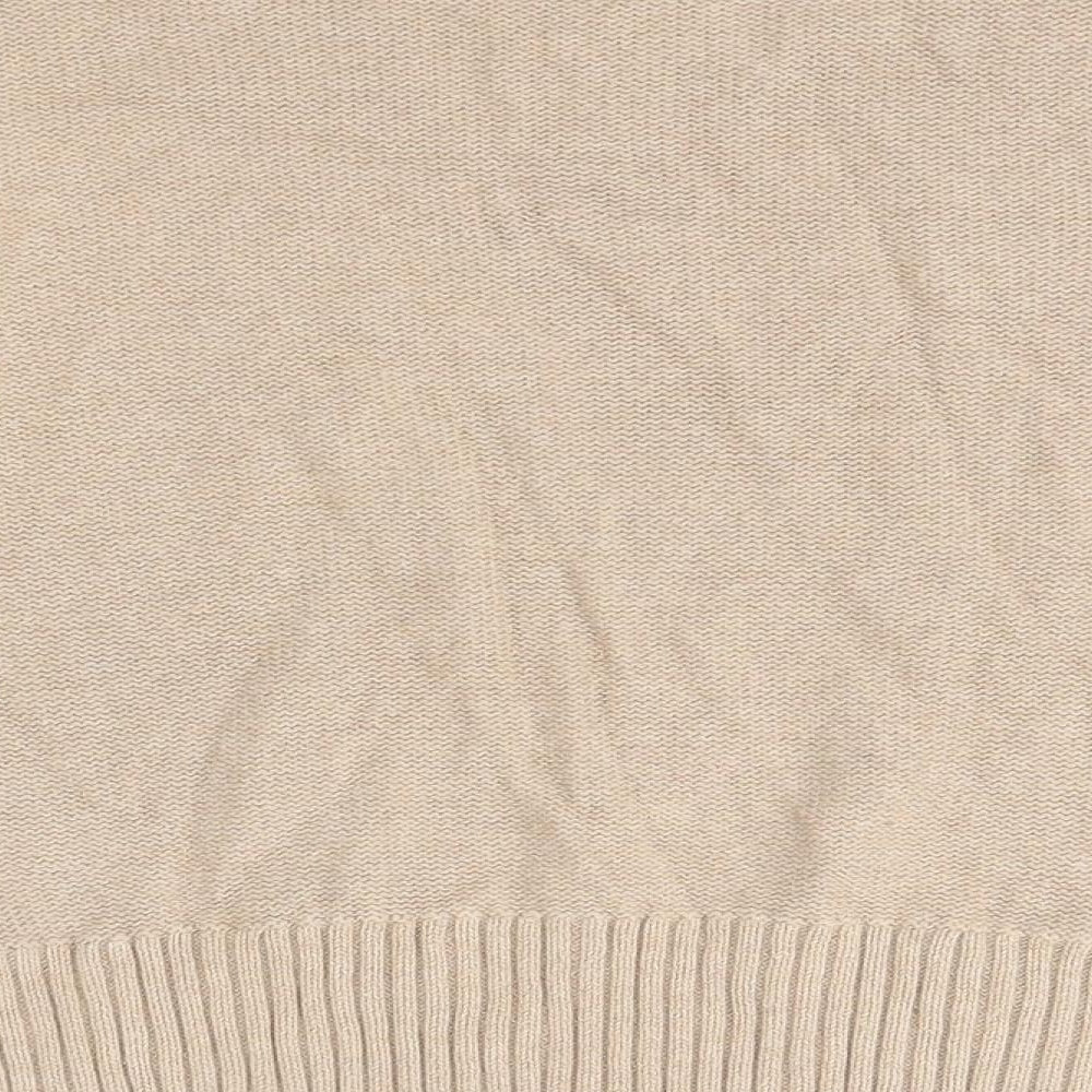 Oasis Womens Brown Round Neck  Cotton Pullover Jumper Size M
