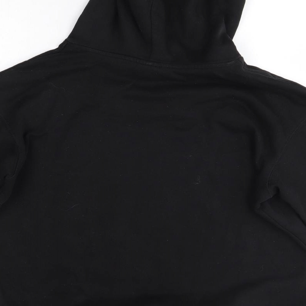 H&M Girls Black  Cotton Pullover Hoodie Size 13-14 Years   - Wildflowers
