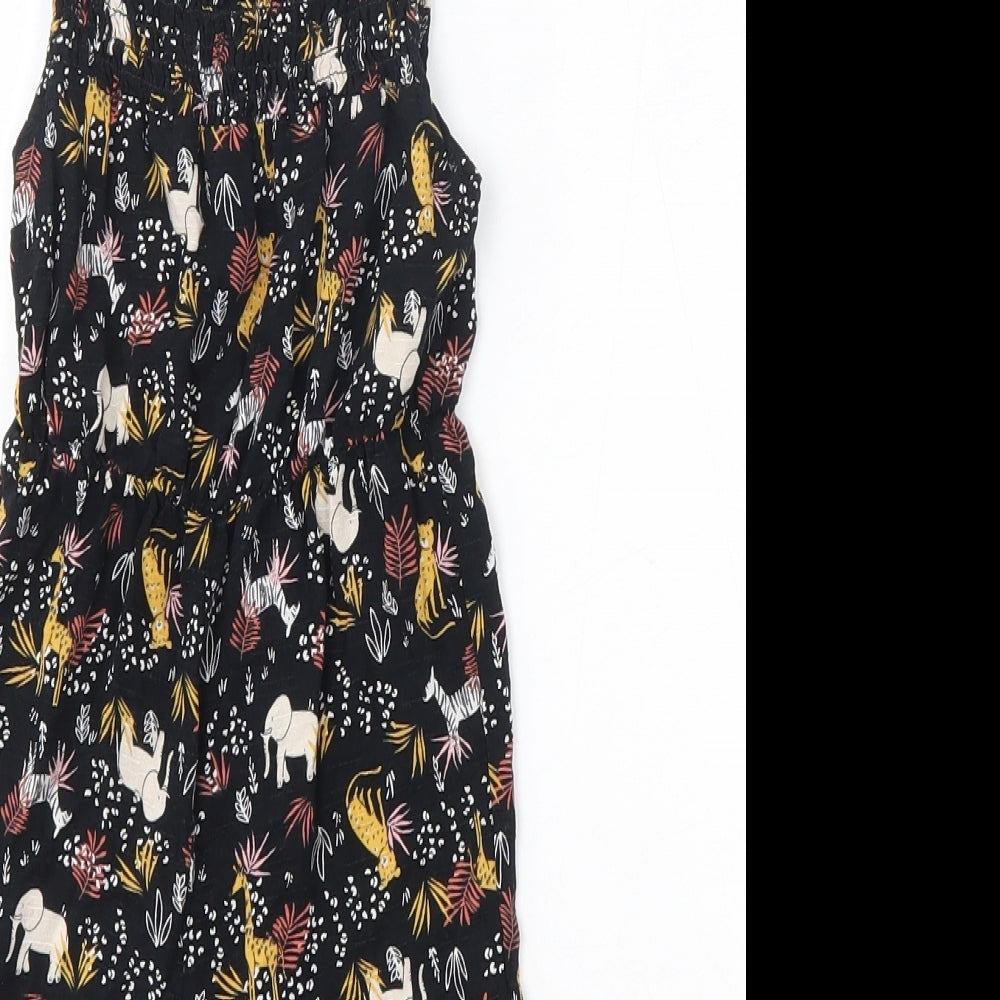 Primark Baby Black Floral Viscose Dungaree One-Piece Size 9-12 Months