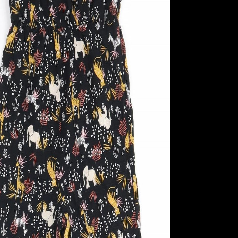 Primark Baby Black Floral Viscose Dungaree One-Piece Size 9-12 Months