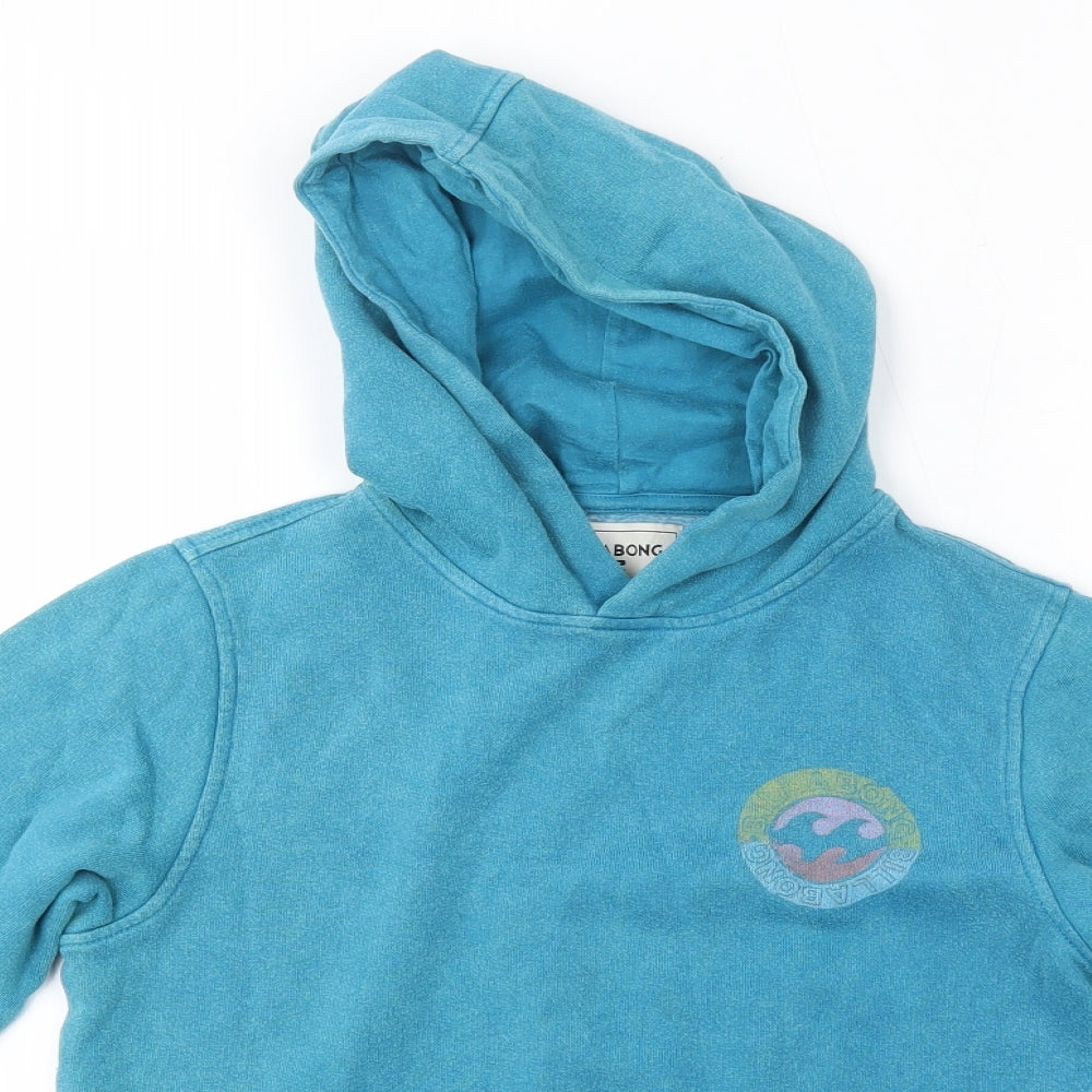 Billabong Womens Blue  Cotton Pullover Hoodie Size 10
