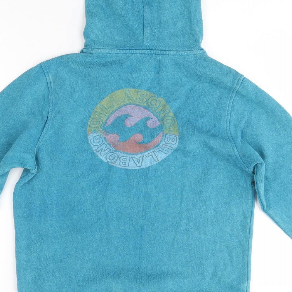 Billabong Womens Blue  Cotton Pullover Hoodie Size 10