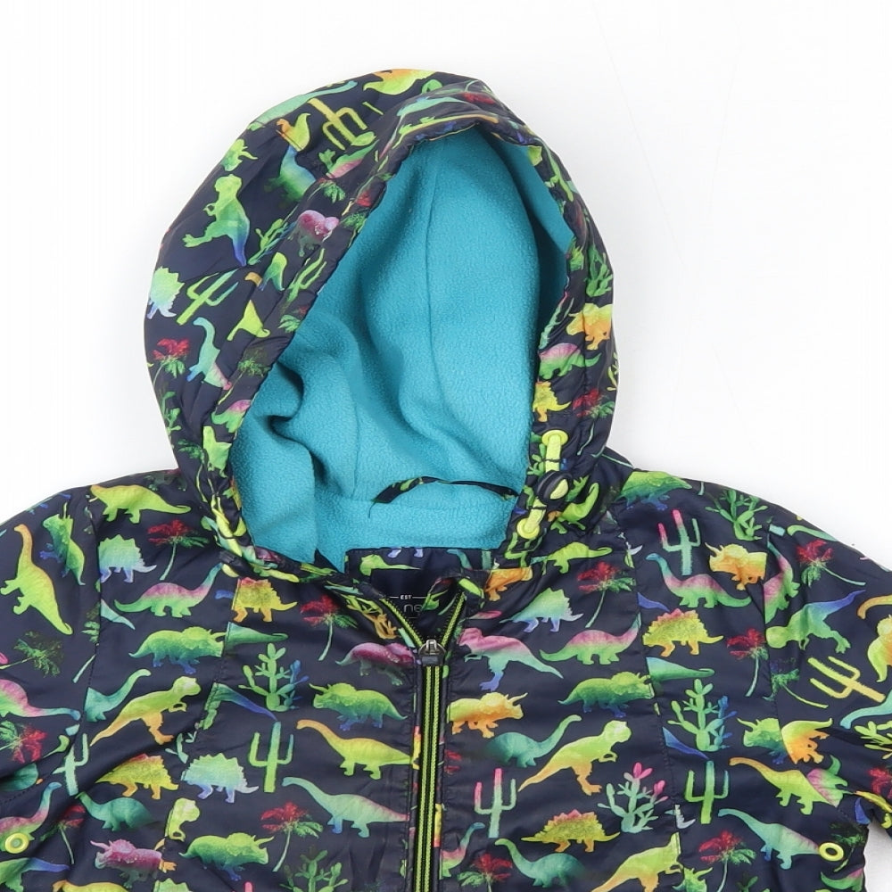 NEXT Boys Multicoloured   Overcoat Coat Size 2-3 Years   - Dinosaurs