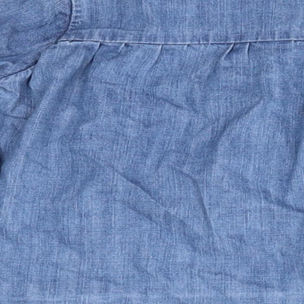 H&M Baby Blue  100% Cotton Basic Blouse Size 18-24 Months Round Neck