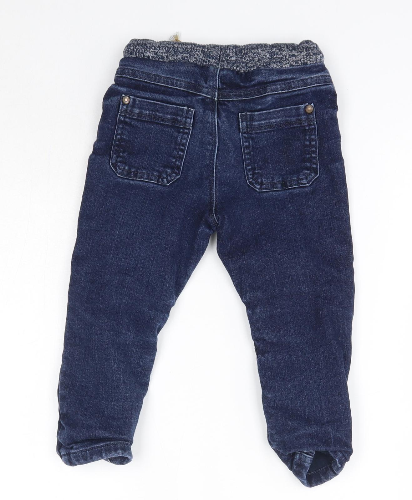George Boys Blue  Cotton Straight Jeans Size 2-3 Years  Regular