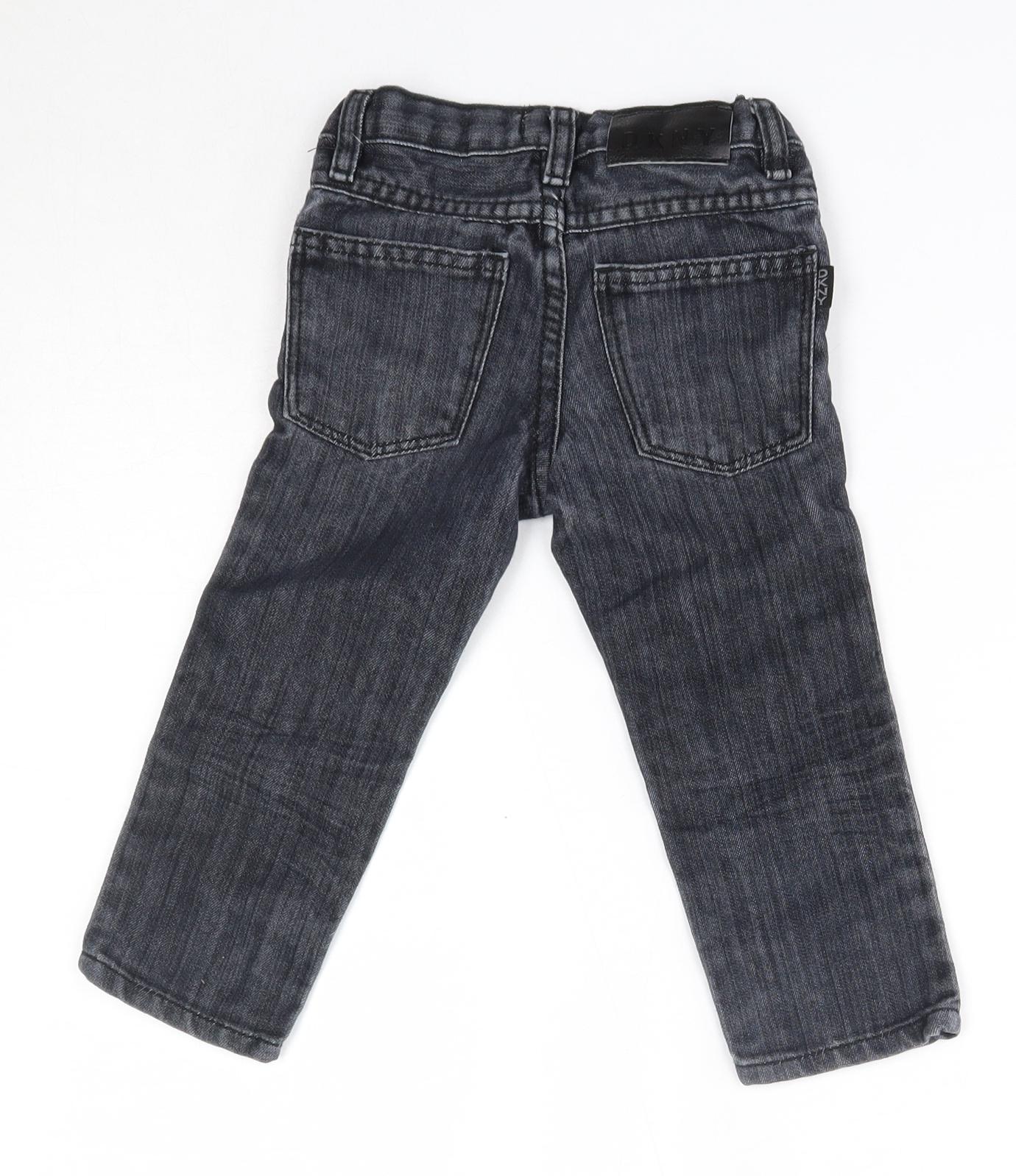 DKNY Boys Grey  Cotton Straight Jeans Size 2 Years  Regular
