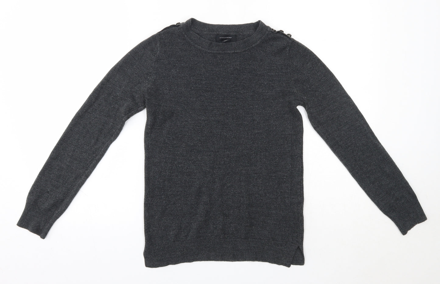 Primark Womens Grey Round Neck  Acrylic Pullover Jumper Size 8