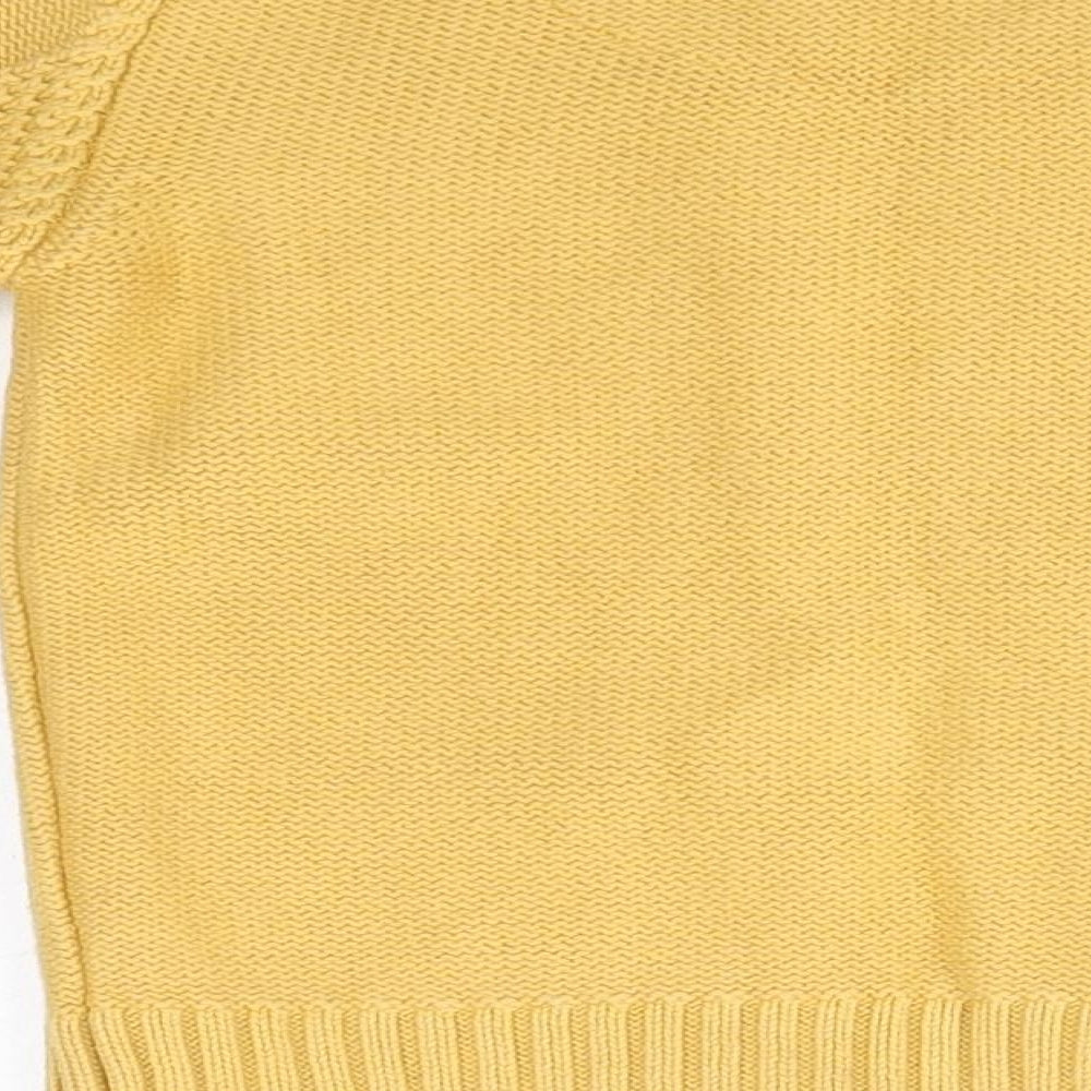 M&S Girls Yellow Round Neck  100% Cotton Cardigan Jumper Size 5-6 Years