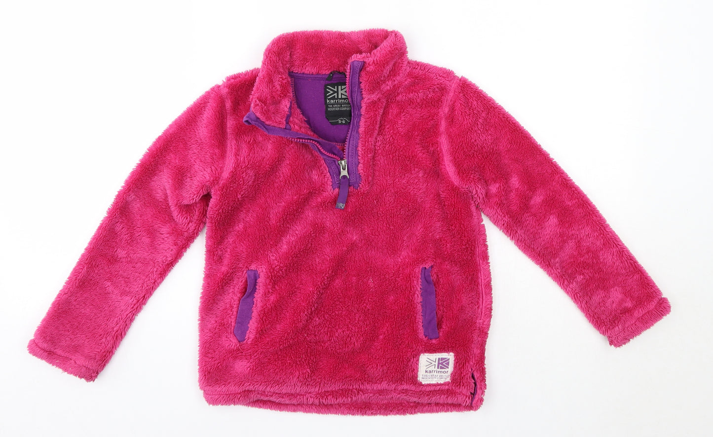 Karrimor Girls Pink High Neck  Polyester Pullover Jumper Size 5-6 Years