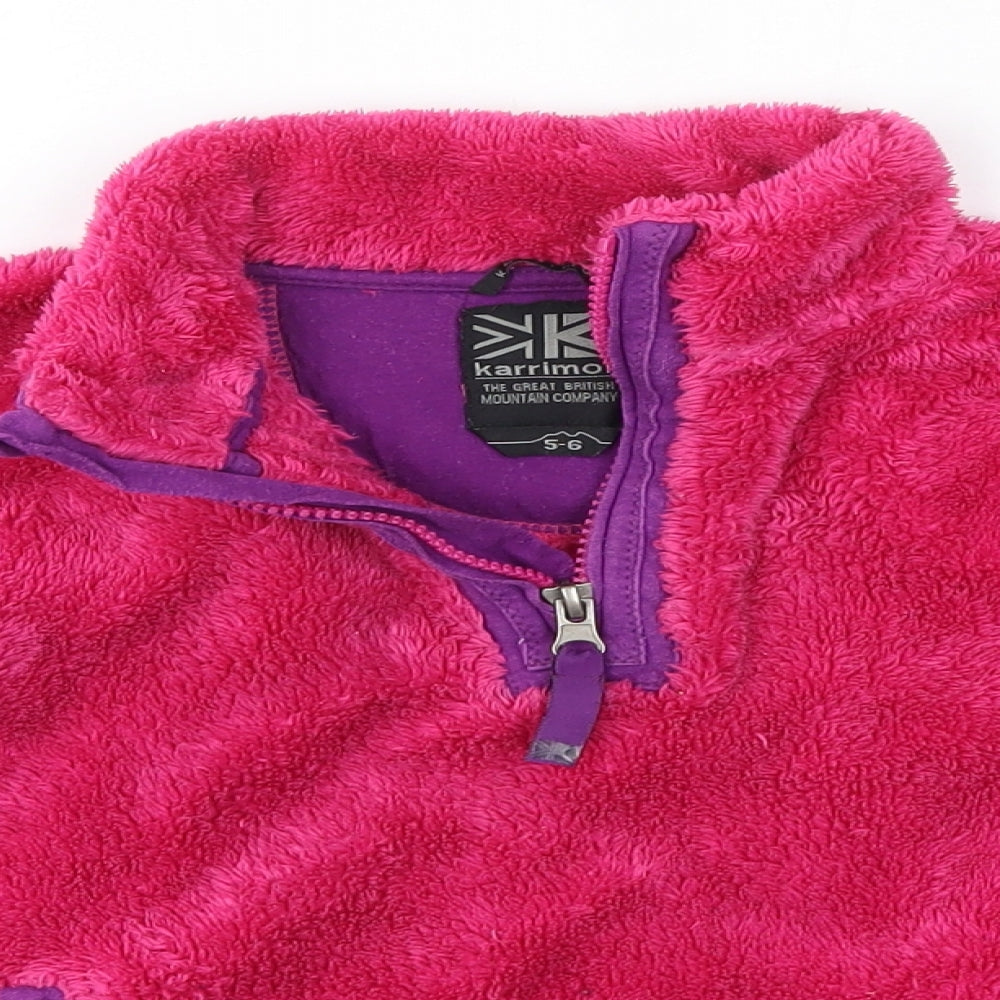 Karrimor Girls Pink High Neck  Polyester Pullover Jumper Size 5-6 Years