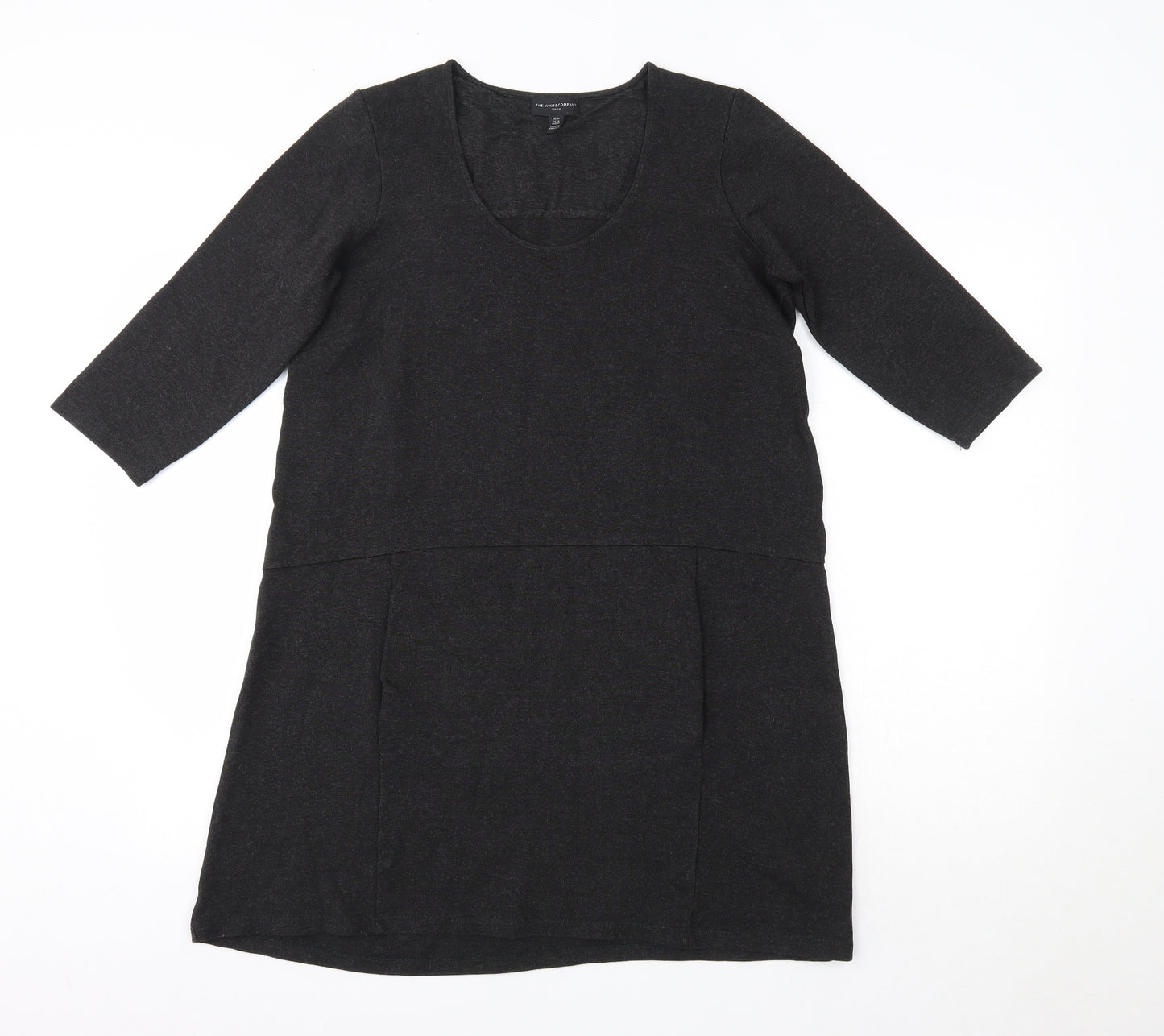 THE WHITE COMPANY Womens Grey  Viscose T-Shirt Dress  Size 14  Round Neck