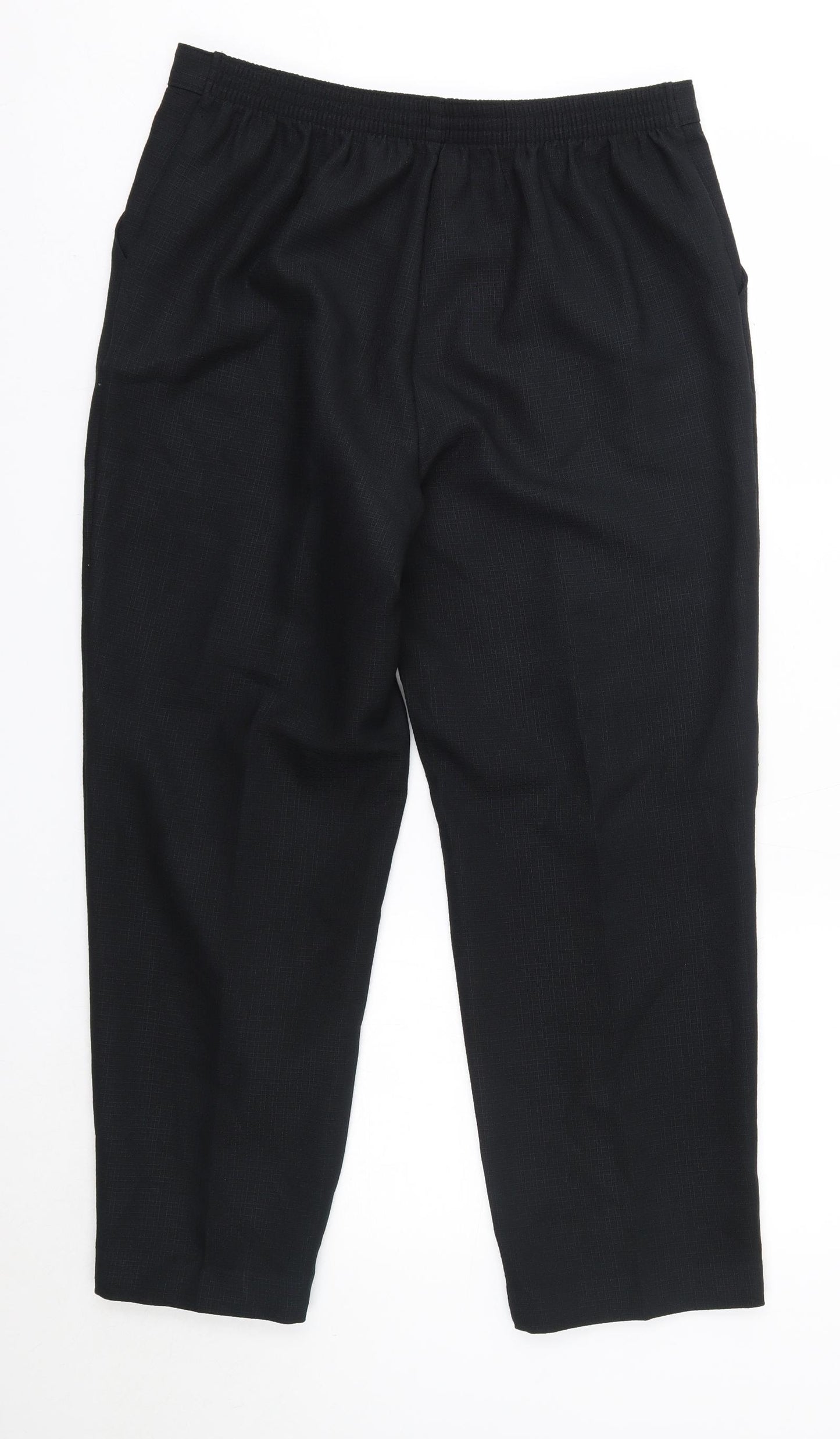 M&S Womens Black  Polyester Dress Pants Trousers Size 14 L27 in Regular