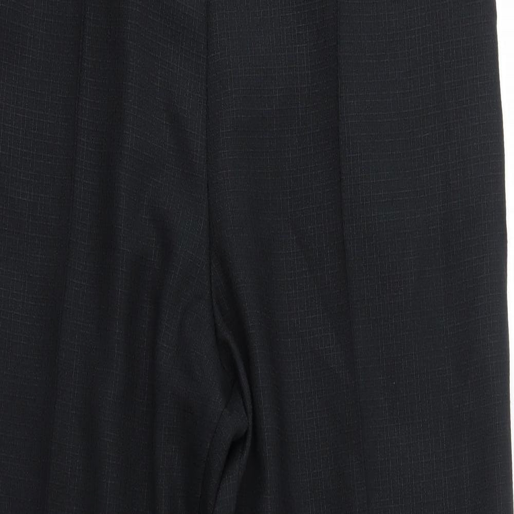 M&S Womens Black  Polyester Dress Pants Trousers Size 14 L27 in Regular