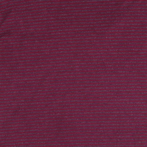 M&Co Womens Purple V-Neck Striped Cotton Pullover Jumper Size 2XL