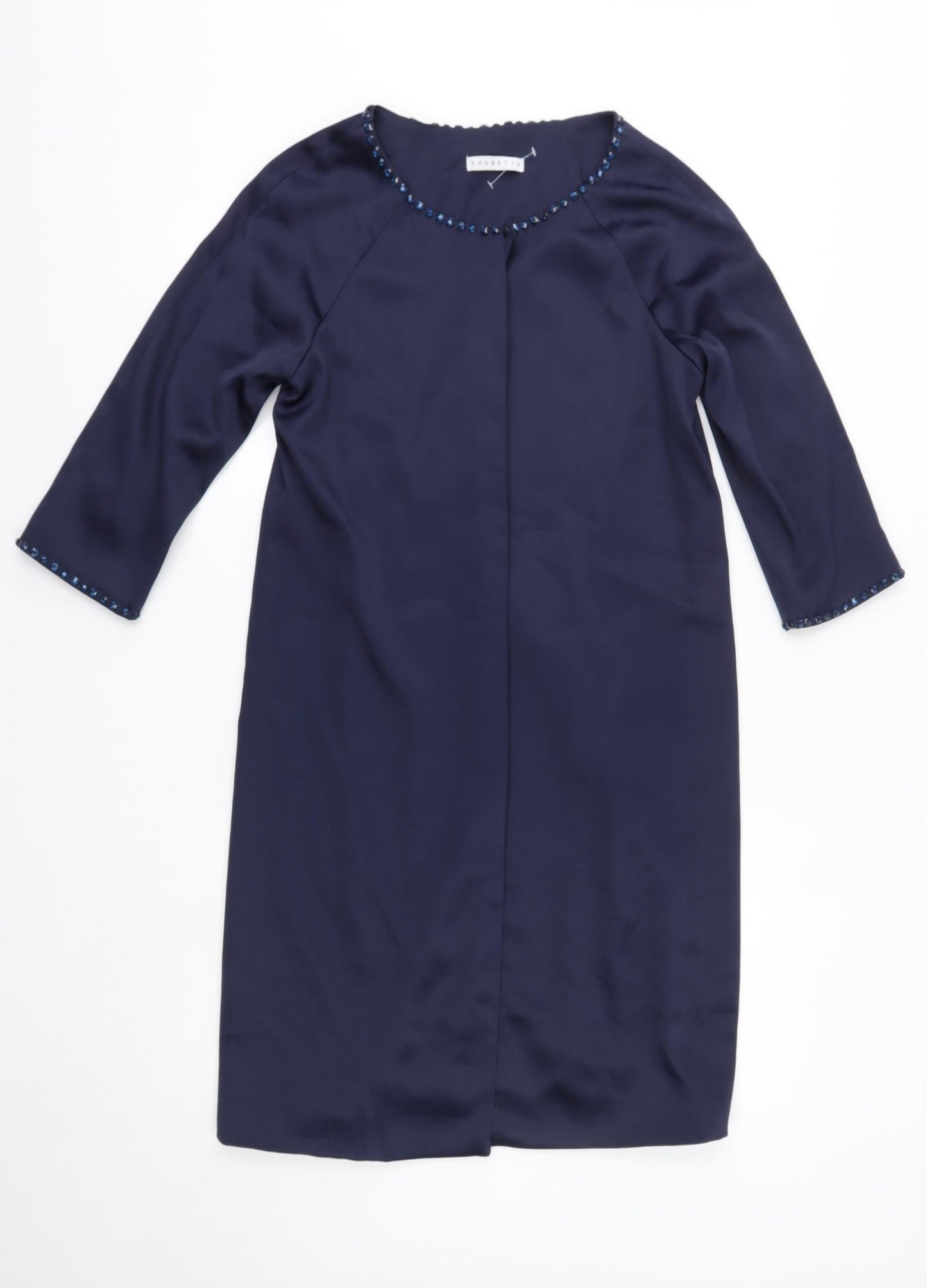 Shubette Womens Blue V-Neck  Polyester Cardigan Jumper Size 12