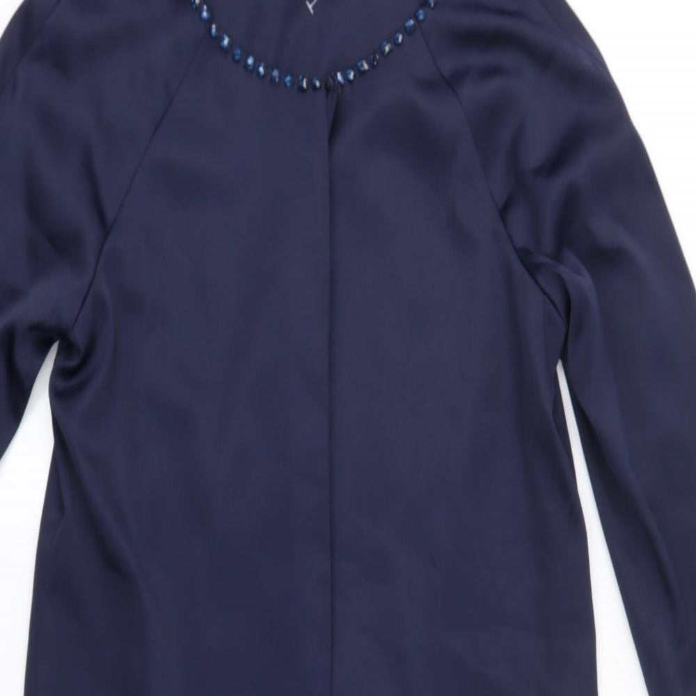 Shubette Womens Blue V-Neck  Polyester Cardigan Jumper Size 12