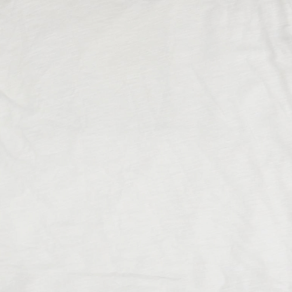 Superdry Womens White  Cotton Basic Blouse Size M Round Neck