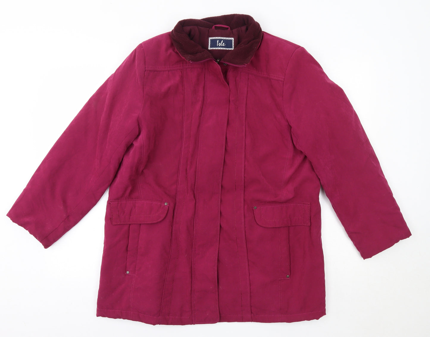 Isle Womens Pink   Overcoat Coat Size 16
