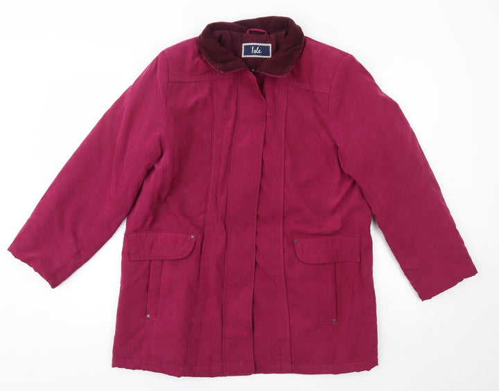 Isle Womens Pink   Overcoat Coat Size 16