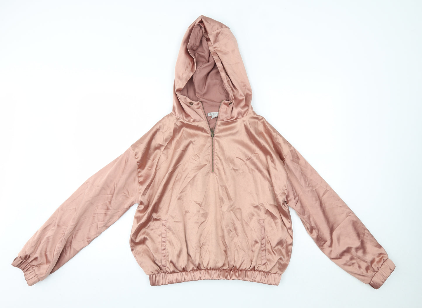 FOREVER 21 Womens Pink  Polyester Pullover Hoodie Size S  Snap
