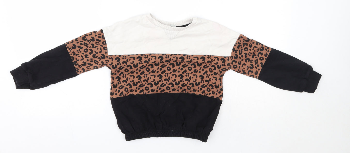 TU Girls Multicoloured Round Neck  100% Cotton Pullover Jumper Size 7 Years