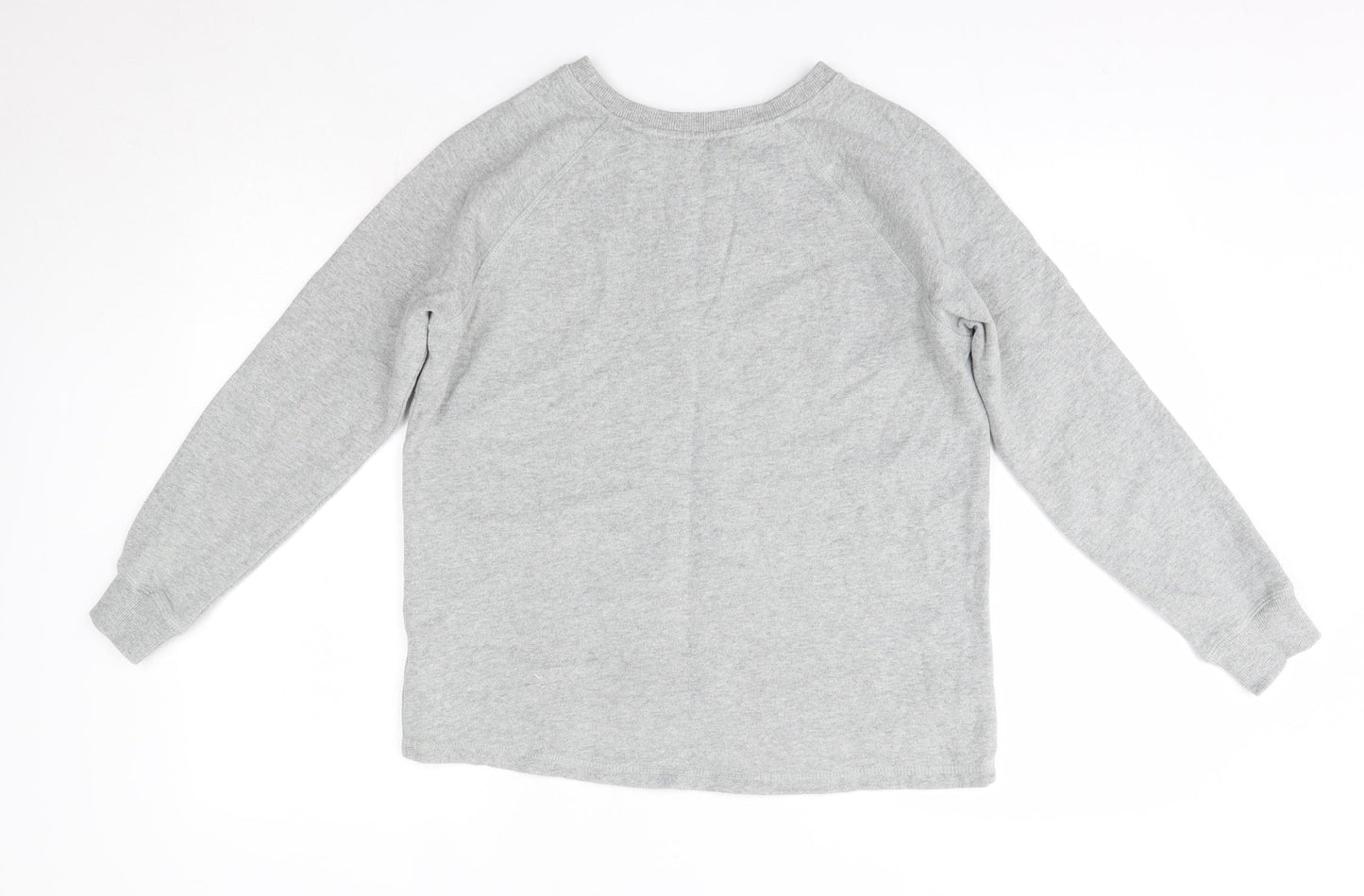 NEXT Womens Grey Round Neck  Cotton Pullover Jumper Size 10   - Christmas