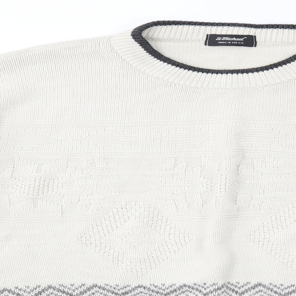 M&S Mens Multicoloured Round Neck  Acrylic Pullover Jumper Size L