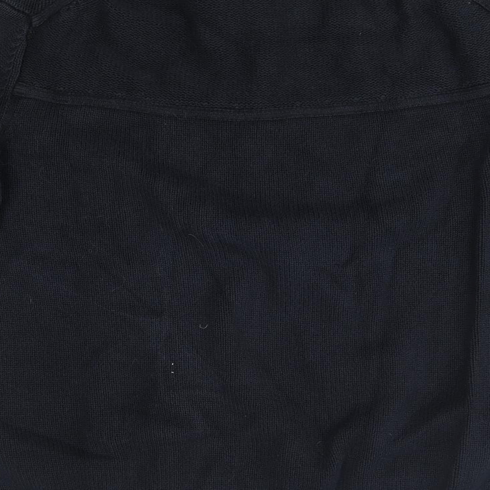 Lucky Brand Mens Black High Neck  Cotton Pullover Jumper Size L