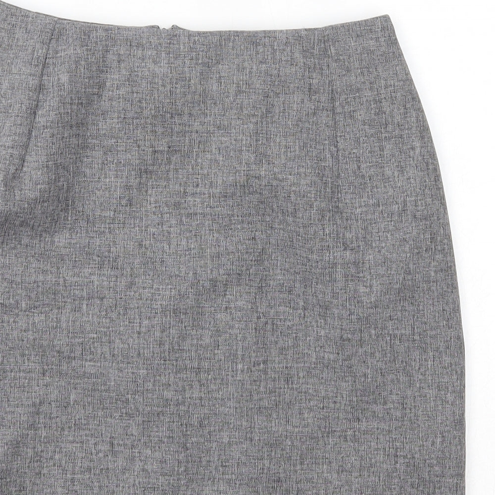 M&S Womens Grey  Polyester Straight & Pencil Skirt Size 10