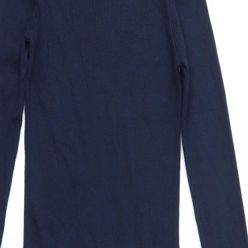 Warehouse Womens Blue  Viscose Jumper Dress  Size 14  High Neck