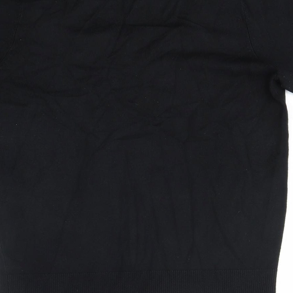 BHS Womens Black  Viscose Basic Blouse Size 12 Round Neck