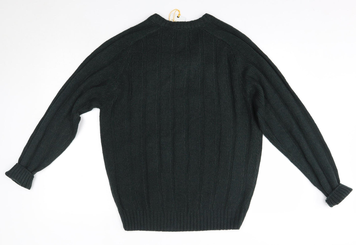 EWM Mens Green Round Neck  Acrylic Pullover Jumper Size M