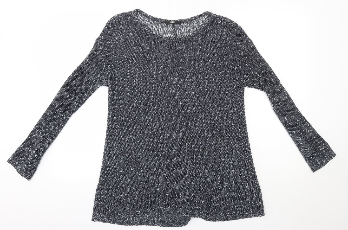 M&S Womens Blue Round Neck  Acrylic Pullover Jumper Size 14