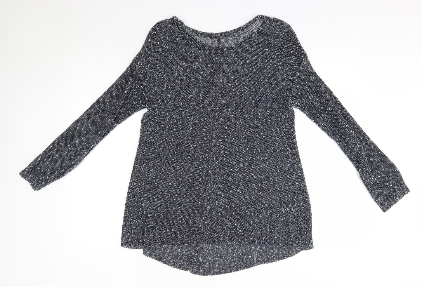M&S Womens Blue Round Neck  Acrylic Pullover Jumper Size 14