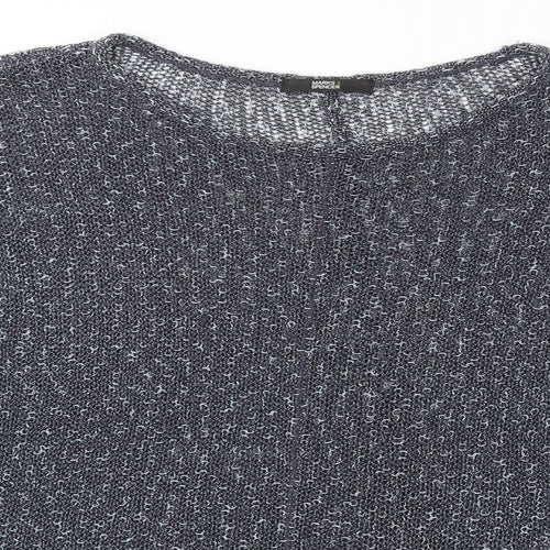 M&S Womens Blue Round Neck  Acrylic Pullover Jumper Size 14