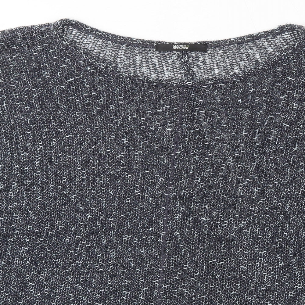 M&S Womens Blue Round Neck  Acrylic Pullover Jumper Size 14