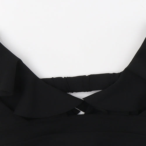 River Island Womens Black   Cropped Blouse Size 6 V-Neck