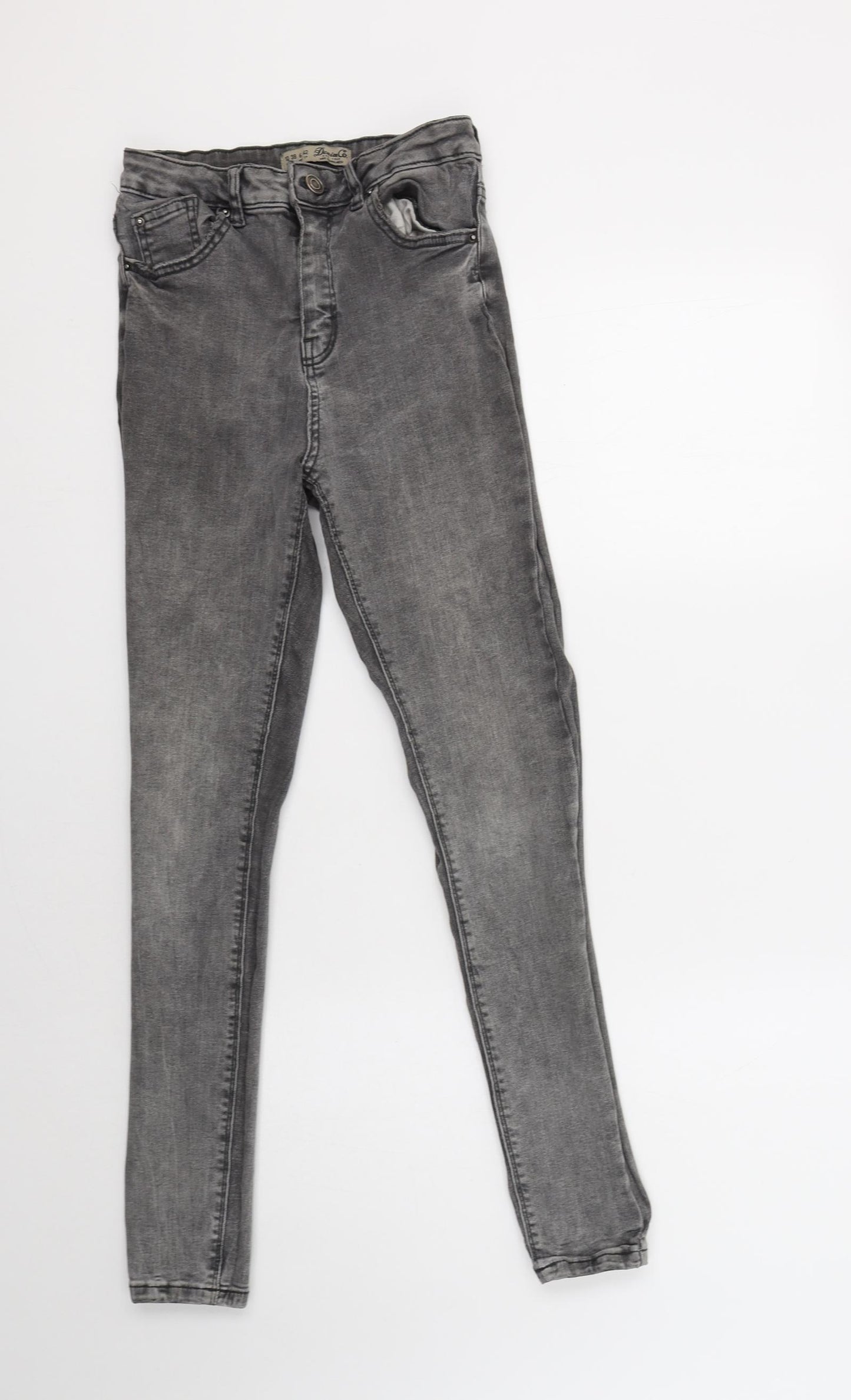 Primark Womens Grey  Cotton Jegging Jeans Size 10 L28 in Regular Button