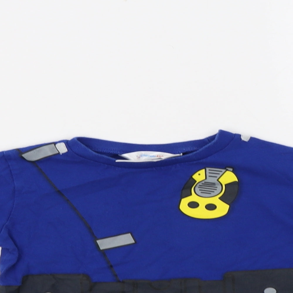 Ultimate Kids Boys Blue  Cotton Basic T-Shirt Size 4-5 Years Crew Neck  - Fireman Sam