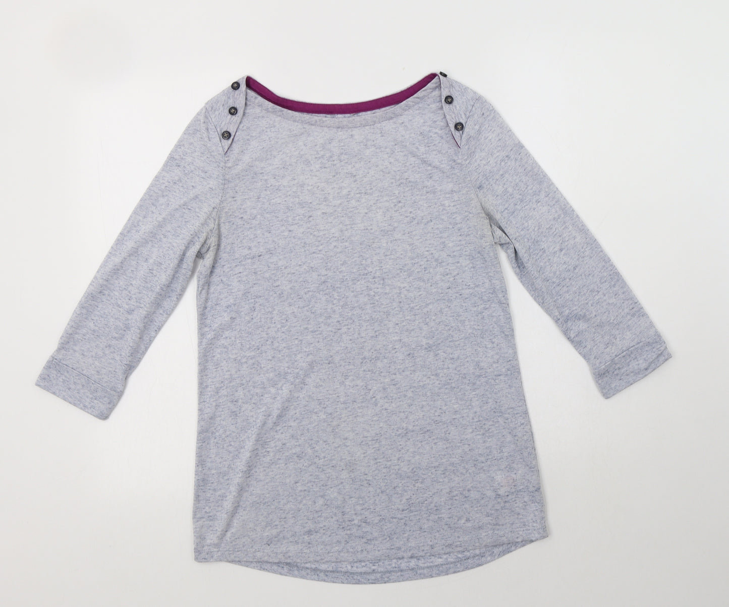 F&F Womens Blue  Polyester Basic Blouse Size 8 Boat Neck
