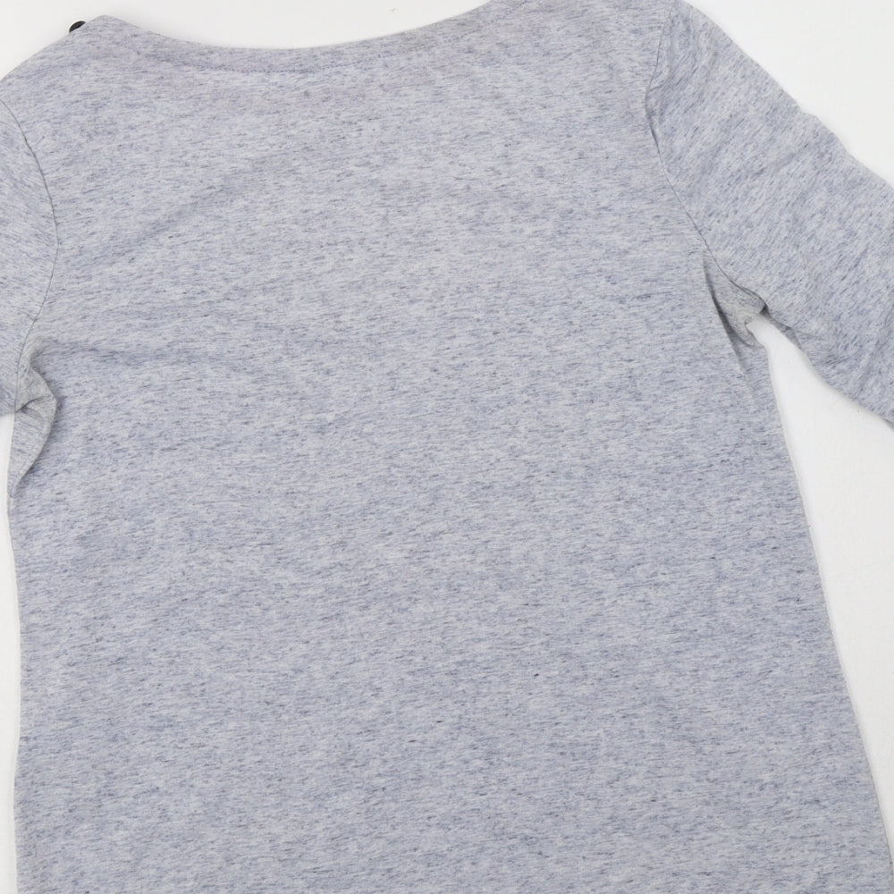 F&F Womens Blue  Polyester Basic Blouse Size 8 Boat Neck