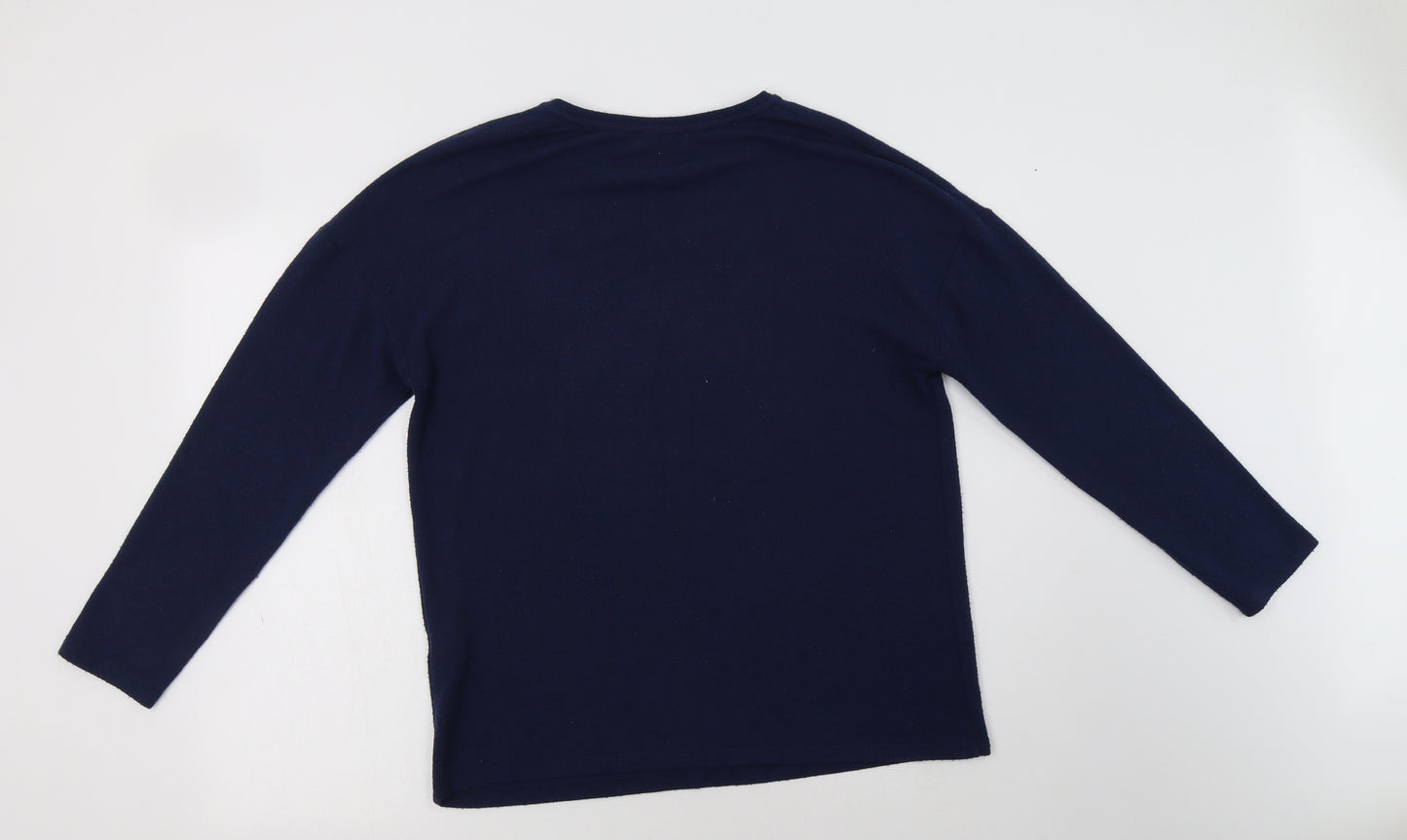 Papaya Womens Blue Collared  Polyester Pullover Jumper Size 12   - heart