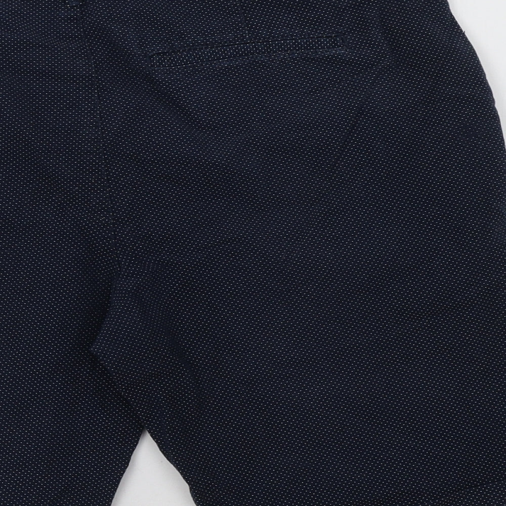 Primark Mens Blue Polka Dot Cotton Chino Shorts Size 34 L9 in Regular Button