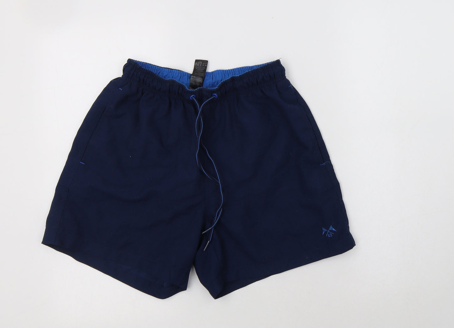F&F Mens Blue  Polyester Bermuda Shorts Size S L6 in Regular Drawstring