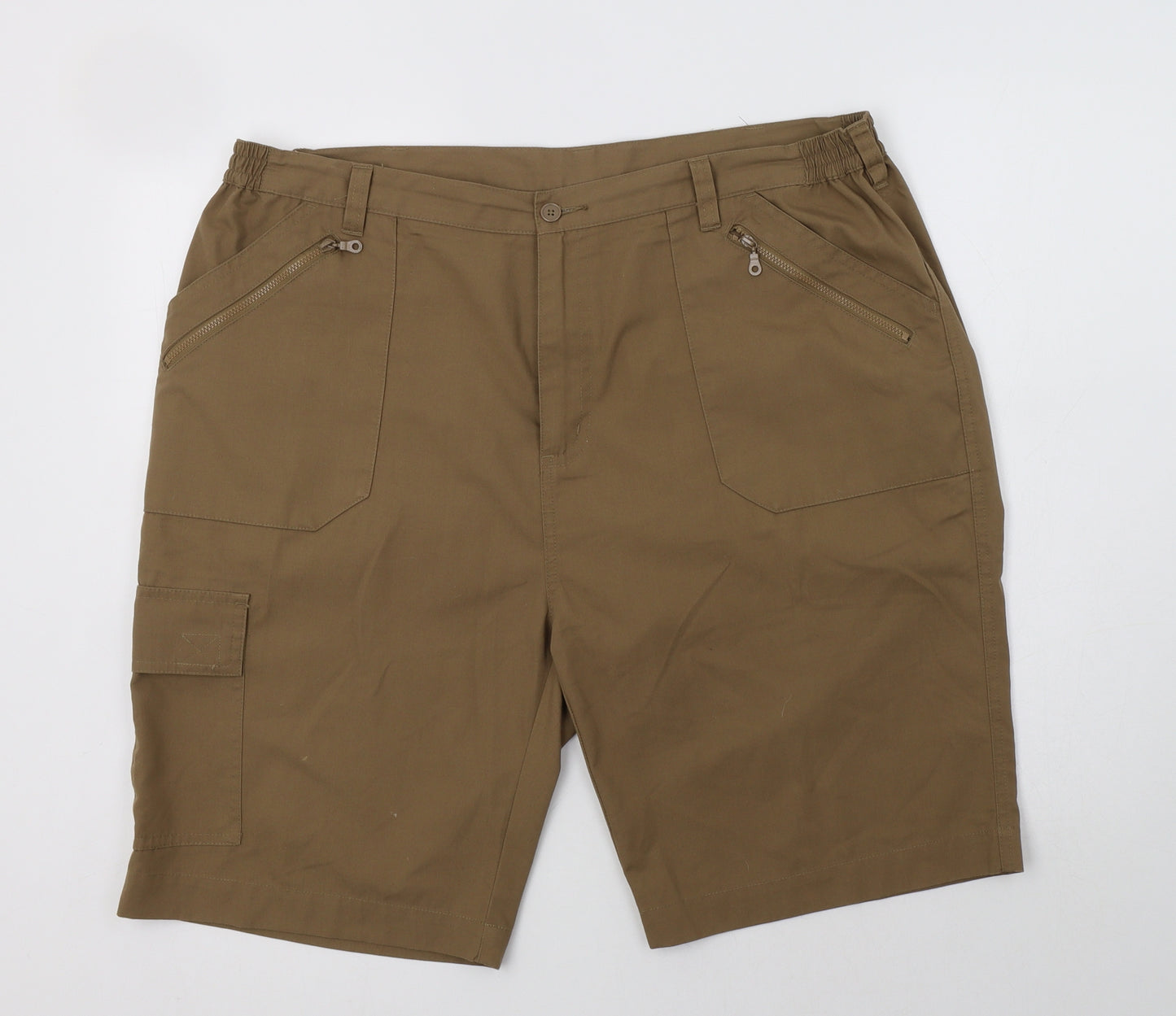 Cotton Traders Mens Beige  Polyamide Chino Shorts Size 40 L10 in Regular Button